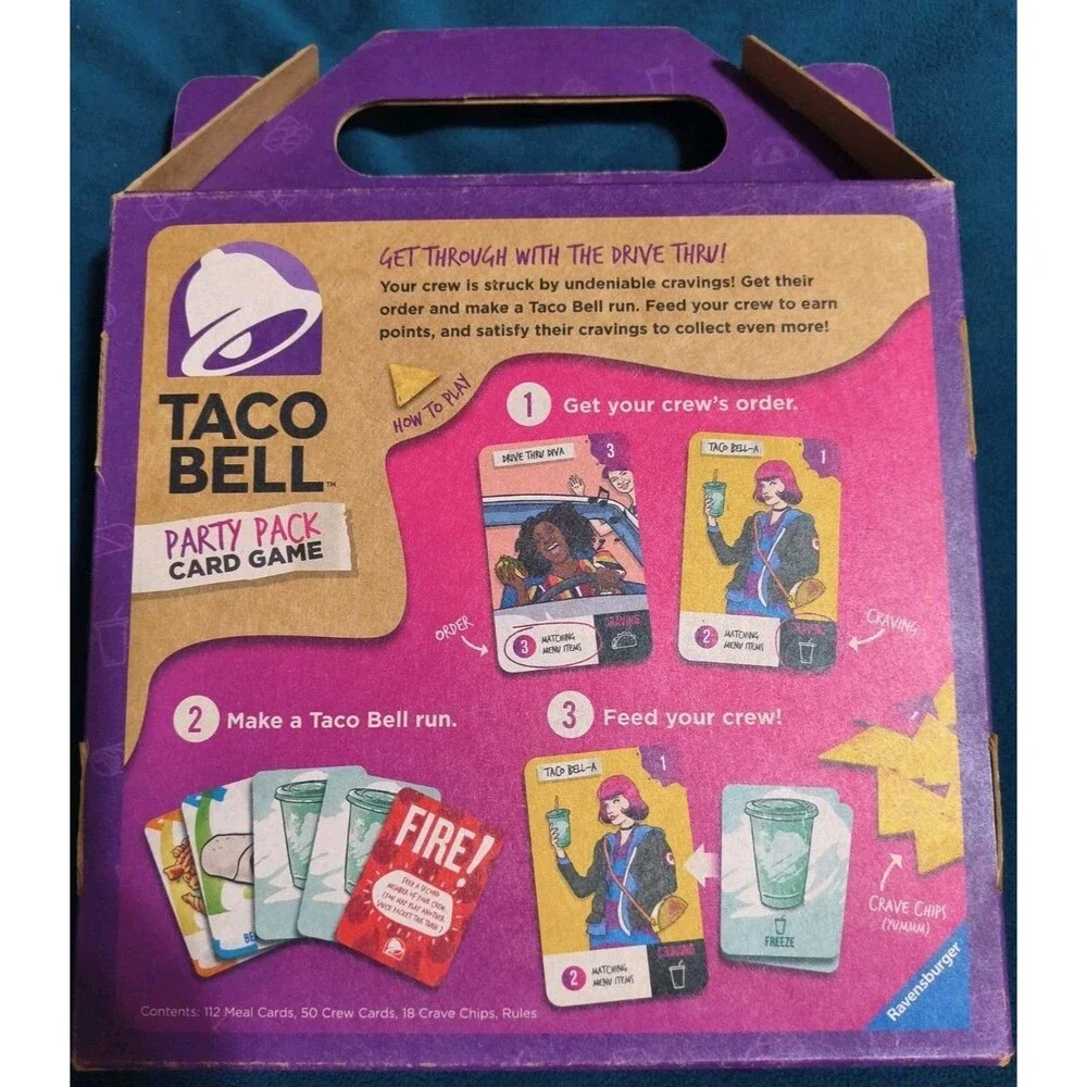 2021 Taco Bell Party Pack Card Game Ravensburger New In Open Box Items Sealed